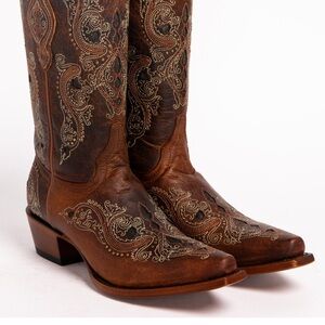 Shyanne Brown and Cream Embroidered Western Boots